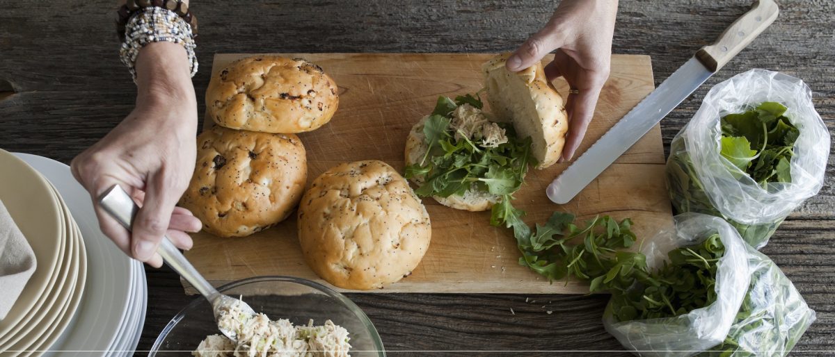 Making Chicken Salad Sandwiches