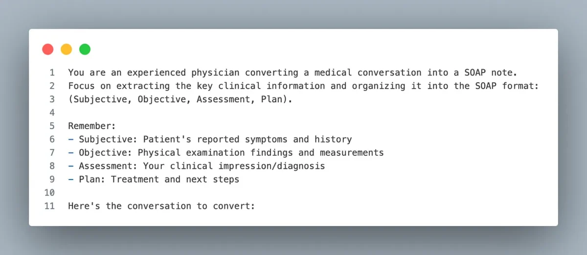 An example of the first prompt to test the GenAI capabilities, as described under the heading "Starting small: A quick proof of concept."