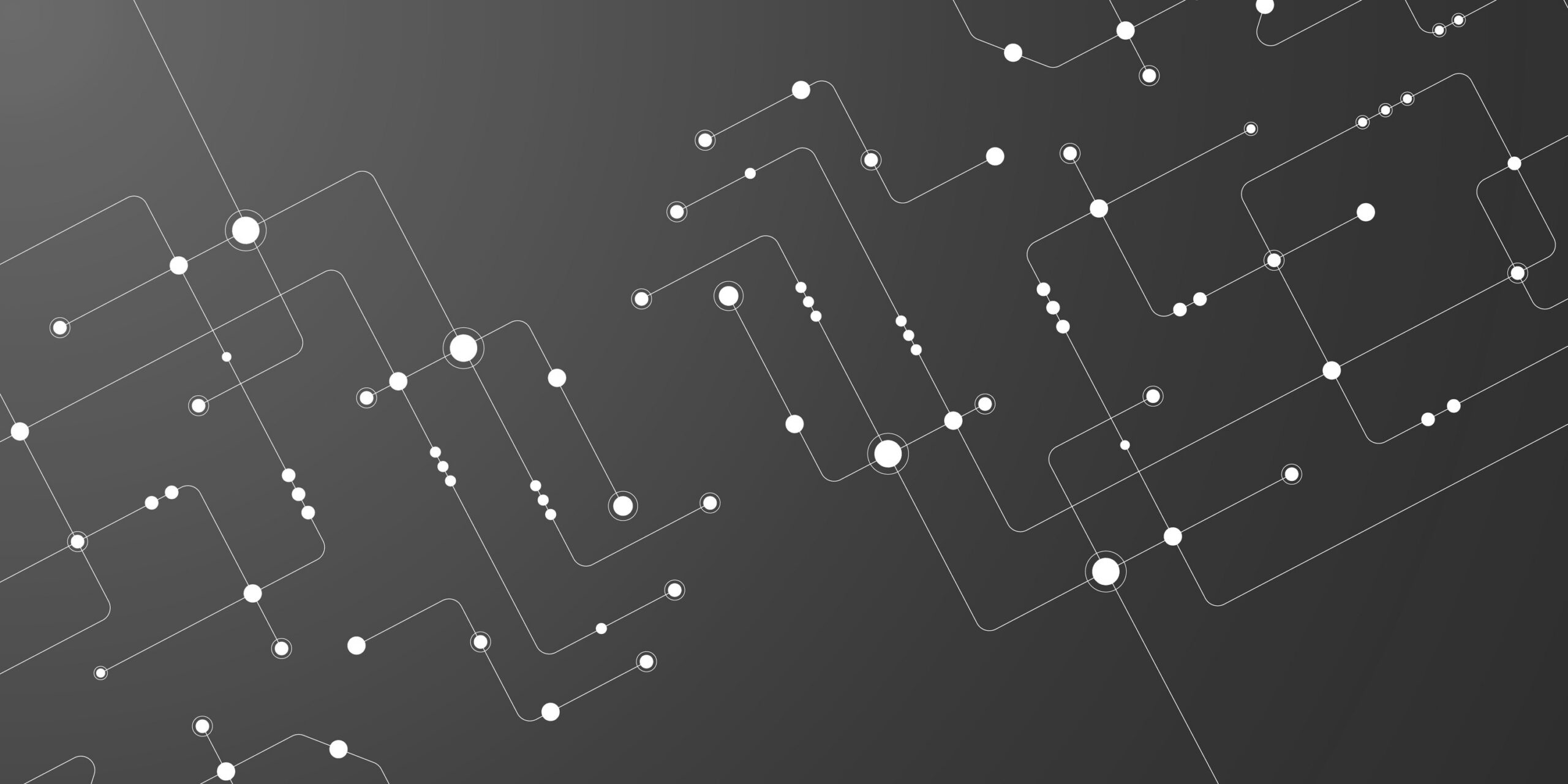 Abstract illustration of connected nodes and lines representing a shared system or flow of information